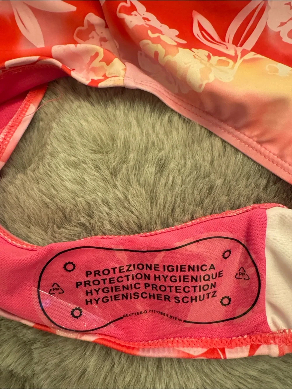 Hot Pink Bandeau Bikini Top with Floral Skirted Bottom